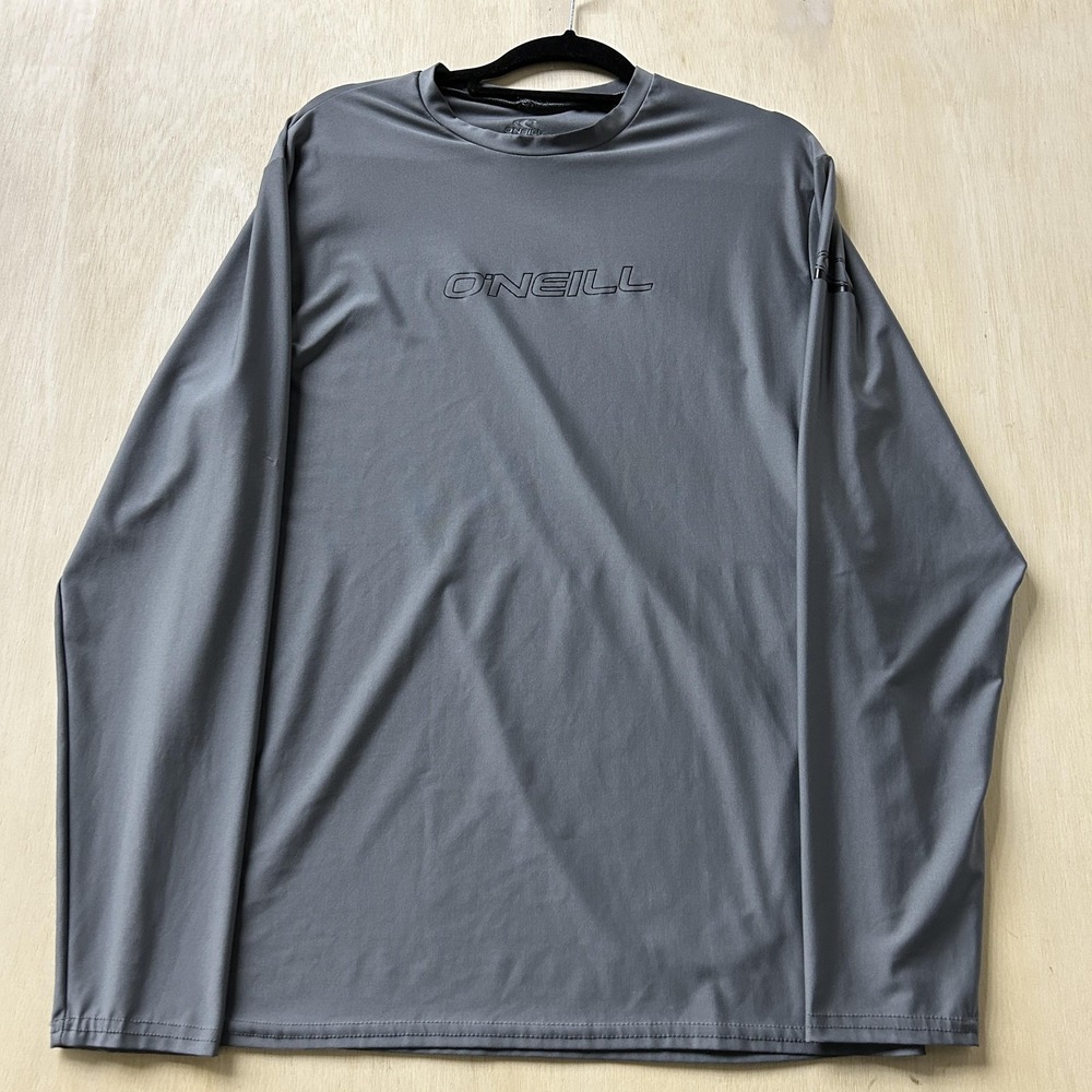 O'Neill Shirt Mens Large Gray Long Sleeve UV Surf Rash Guard Performance Top
